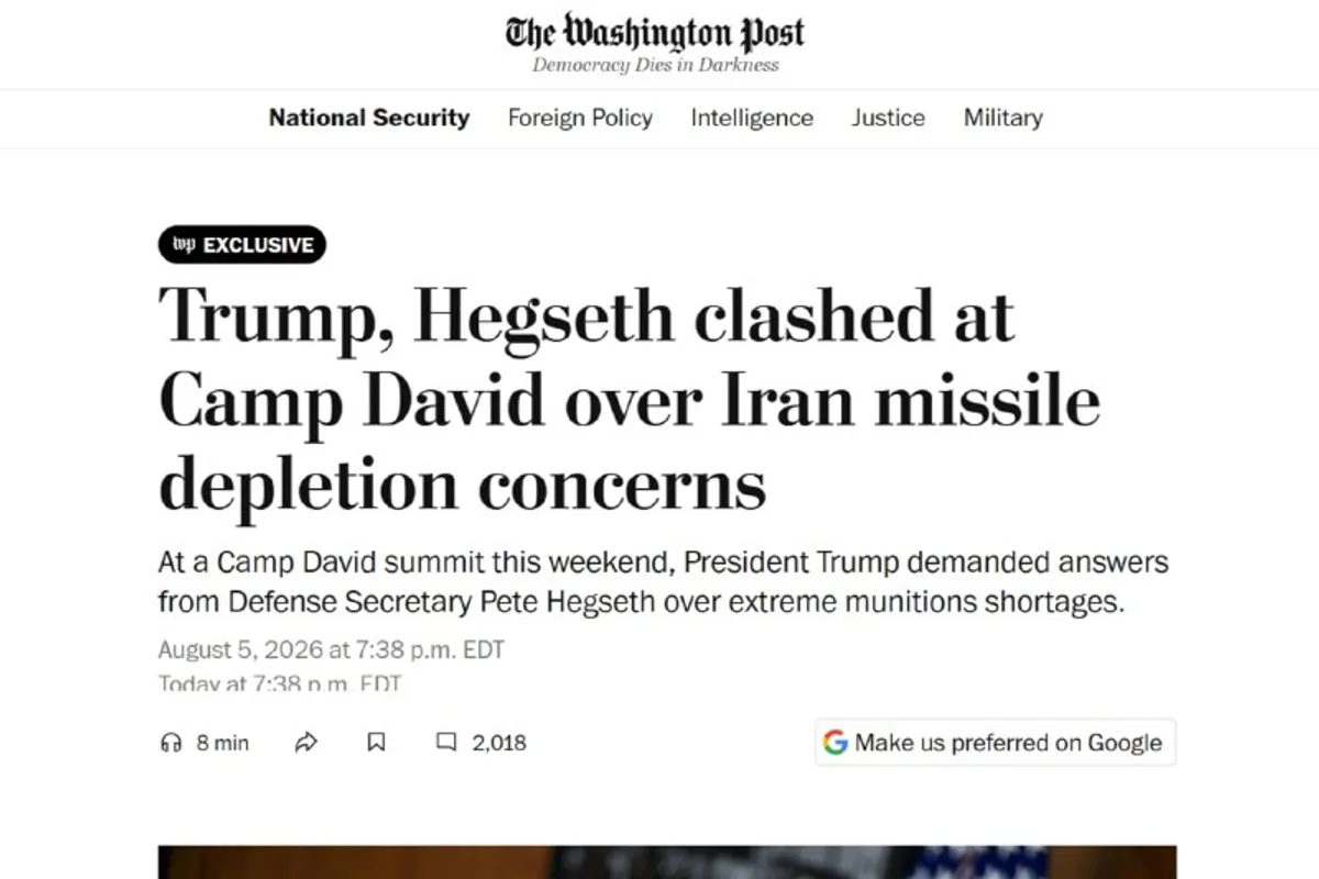 Trump i Hegseth u sukobu: Pentagon priznaje prazna skladišta